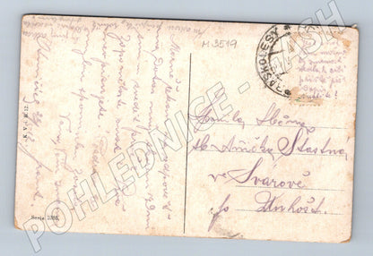 Pohlednice milostný pár ručně kolor (M3519)