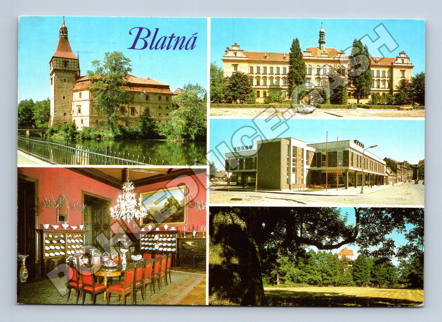 Pohlednice Blatná zámek a město 1985 (M35190)
