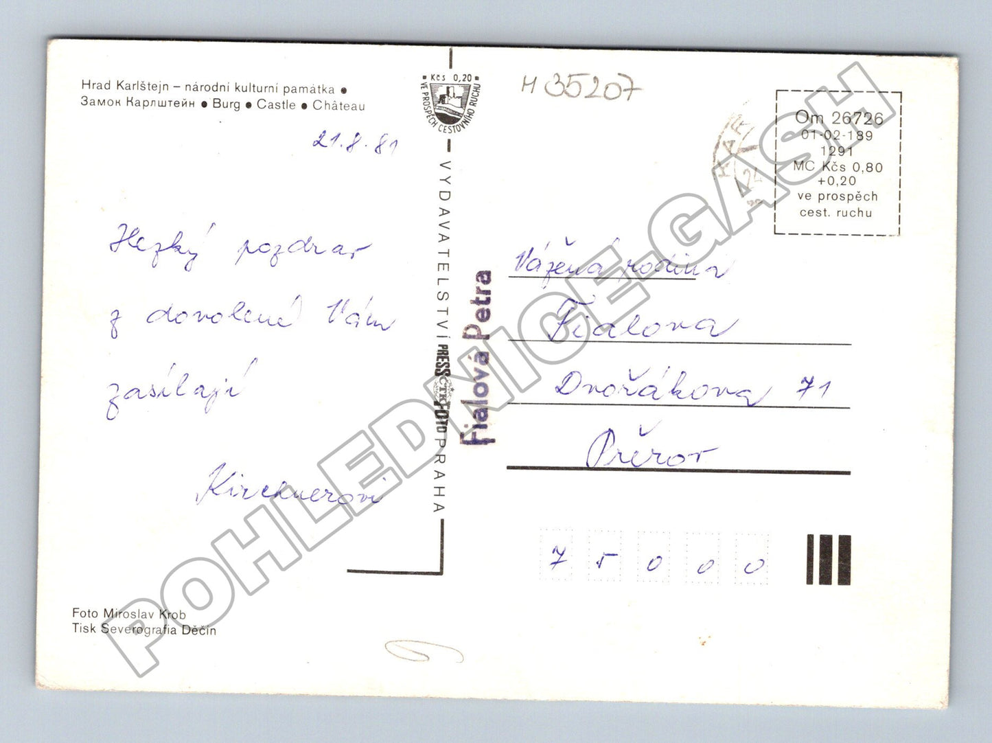 Pohlednice Karlštejn hrad 1980 (M35207)