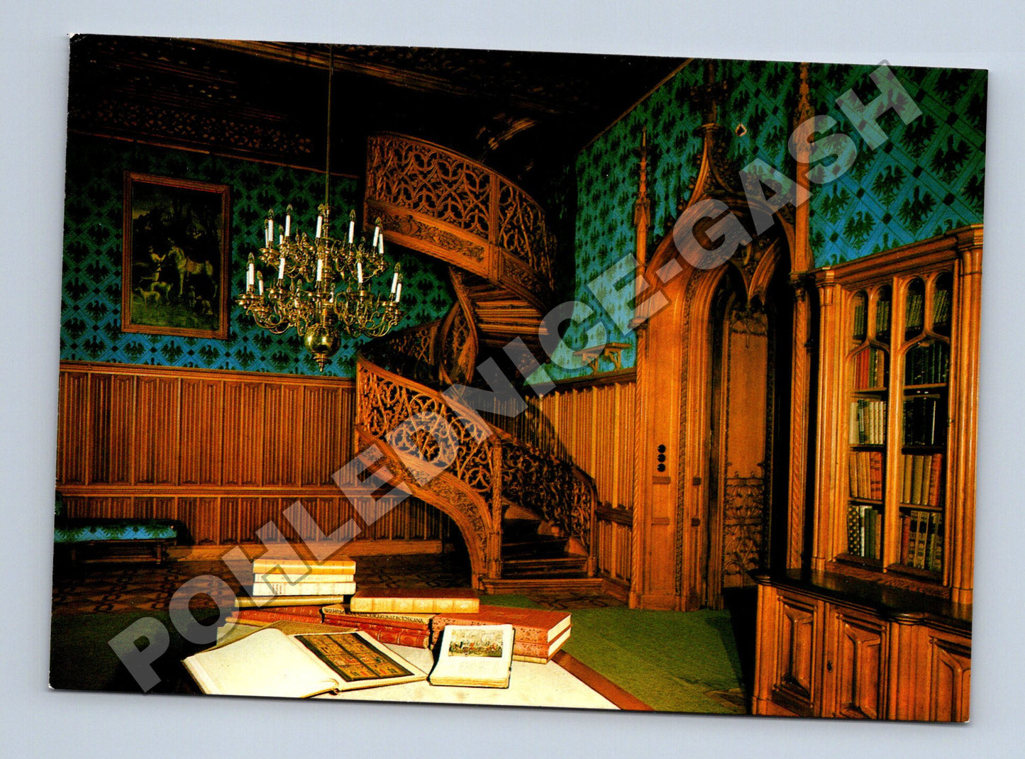 Pohlednice Lednice zámecká knihovna spirálové schodiště (M35216)