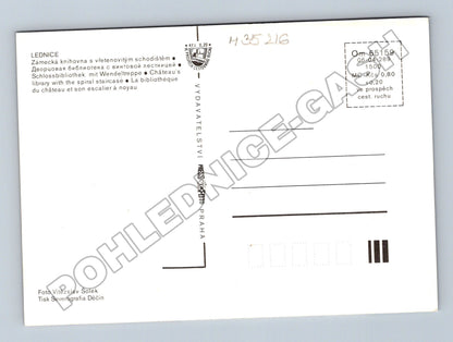Pohlednice Lednice zámecká knihovna spirálové schodiště (M35216)
