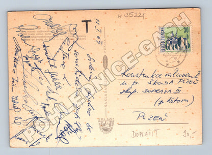 Pohlednice Zámky u Štěnovic zámek s loďkou cca 1960 (M35221)