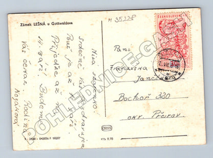 Pohlednice Zámek Lešná u Gottwaldova 1957 (M35228)