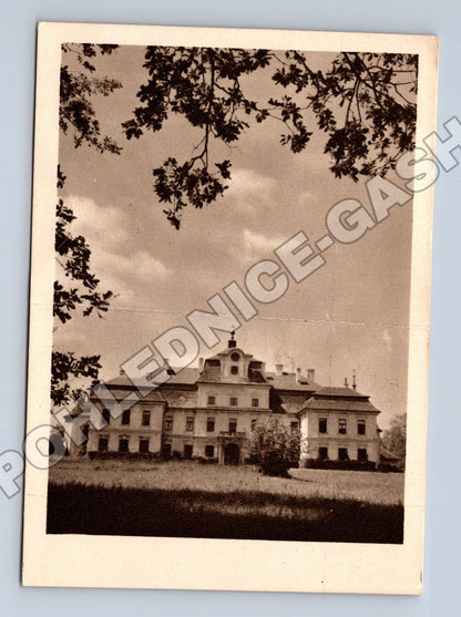 Pohlednice Jemniště zámecké zahradní průčelí 1952 (M35231)