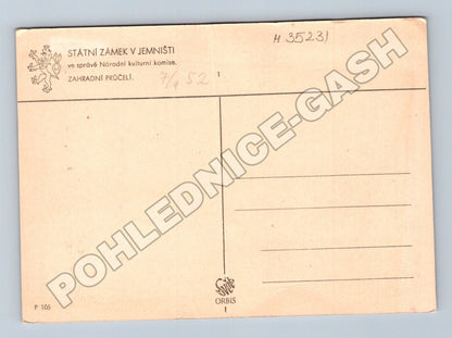 Pohlednice Jemniště zámecké zahradní průčelí 1952 (M35231)