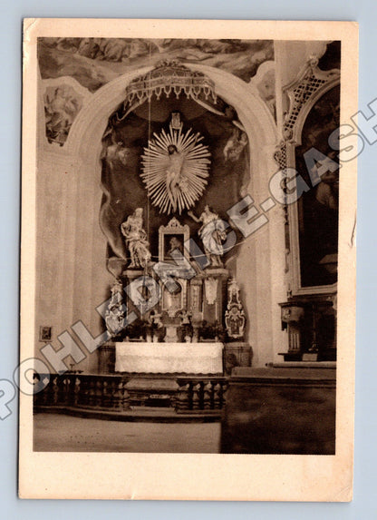 Pohlednice Jemniště zámek zámecká kaple hlavní oltář 1952 (M35232)