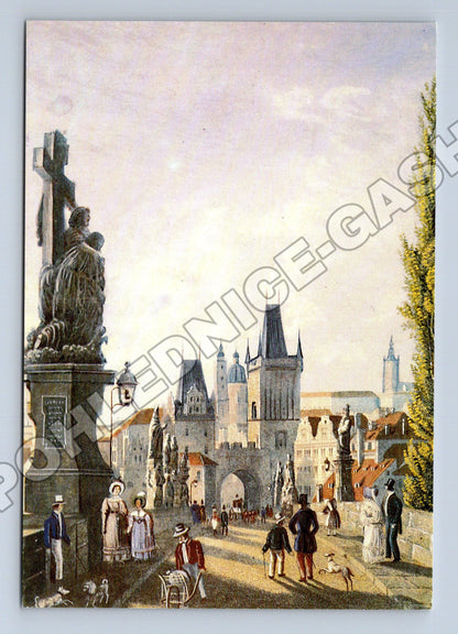 Pohlednice Praha Karlův most Vincenc Morstadt 1835 (M35246)