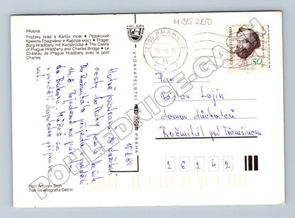 Pohlednice Praha Karlův most Hradčany 1989 (M35250)