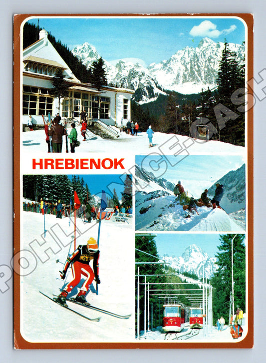 Pohlednice Slovensko Hrebienok Vysoké Tatry lyžování (M35265)