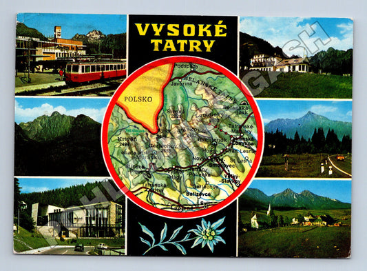 Pohlednice Slovensko Vysoké Tatry lanovka mapa (M35280)