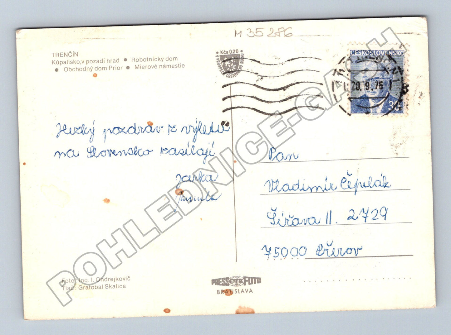 Pohlednice Slovensko Trenčín 1976 (M35286)