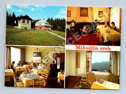 Pohlednice Mikulčin vrch chata interiér 1984 (M35293)