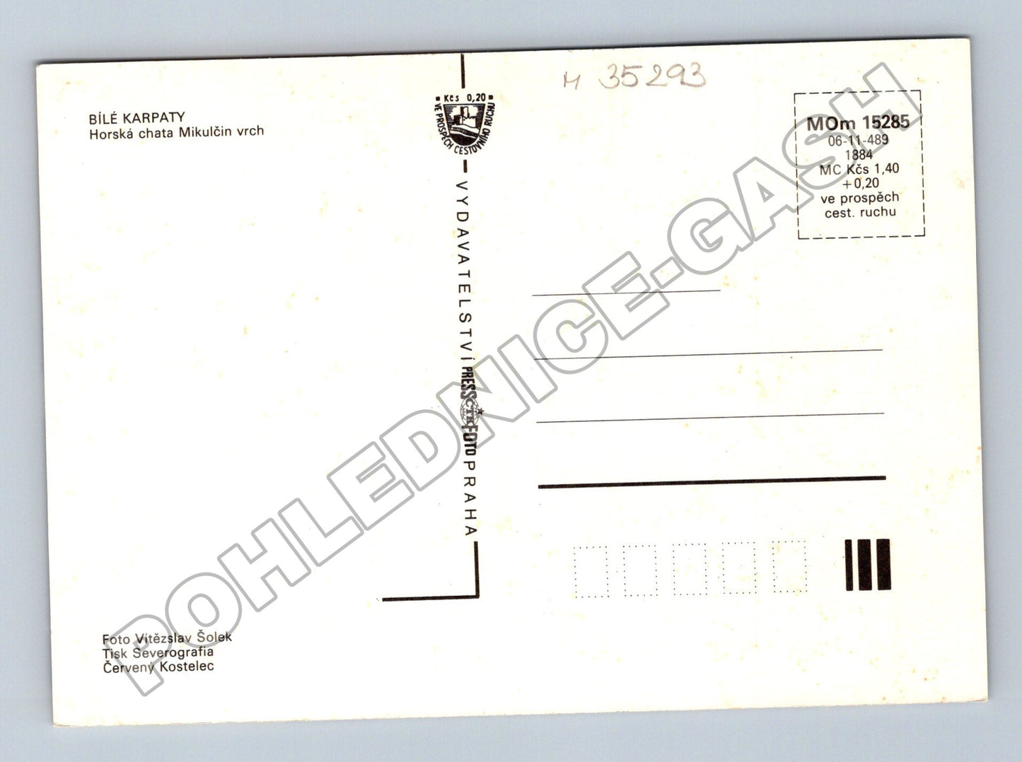 Pohlednice Mikulčin vrch chata interiér 1984 (M35293)