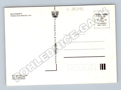Pohlednice Mikulčin vrch chata interiér 1984 (M35293)