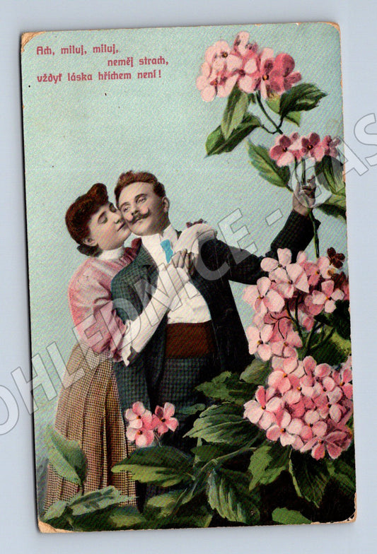 Pohlednice zamilovaný pár RU 1908 (M3534)