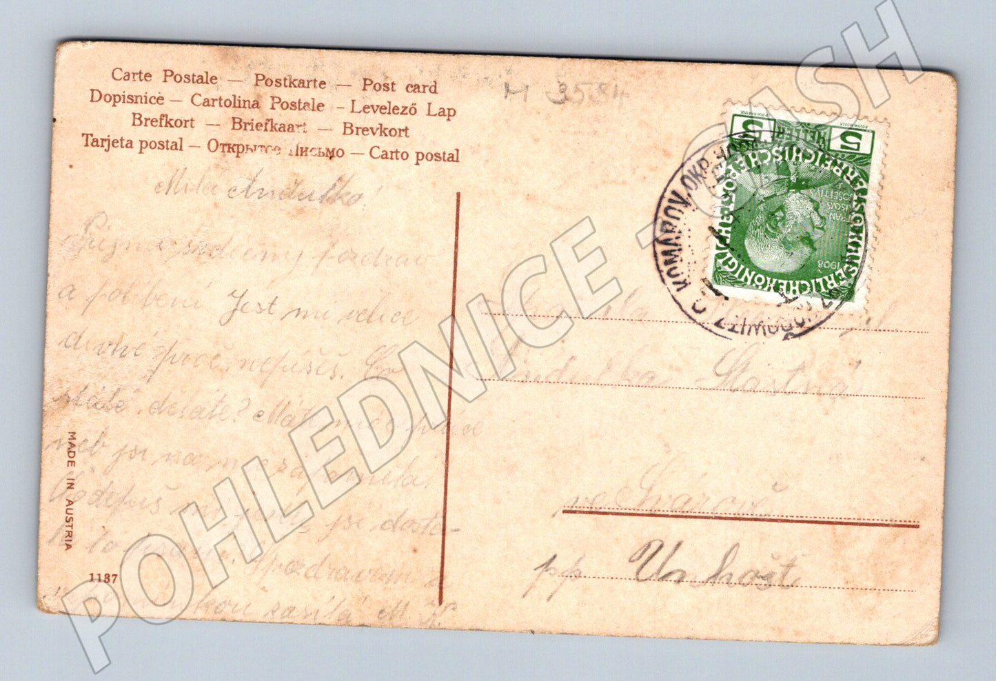 Pohlednice zamilovaný pár RU 1908 (M3534)