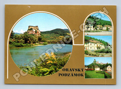 Pohlednice Slovensko Oravský Podzámok hrad a řeka (M35341)