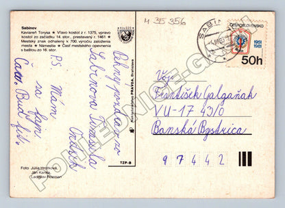 Pohlednice Slovensko Sabinov různé pohledy 1981 (M35356)