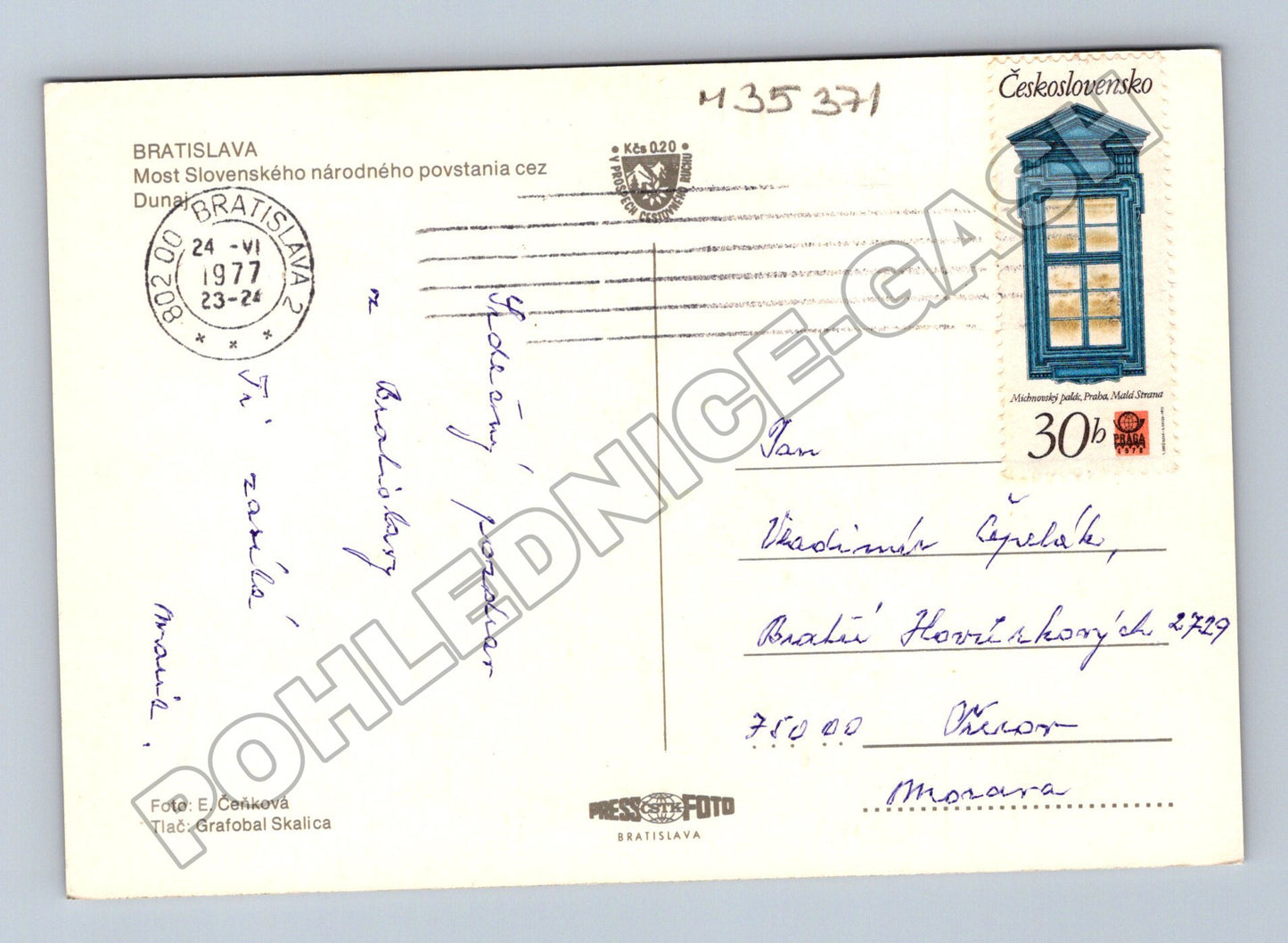 Pohlednice Slovensko Bratislava Most SNP 1977 (M35371)