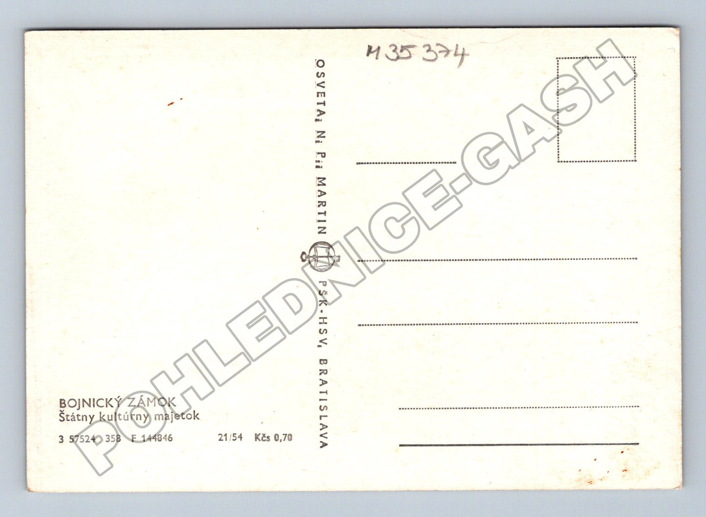Pohlednice Slovensko Bojnický zámok 1954 (M35374)