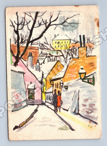 Pohlednice abstraktní vánoční motiv 1962 (M35387)