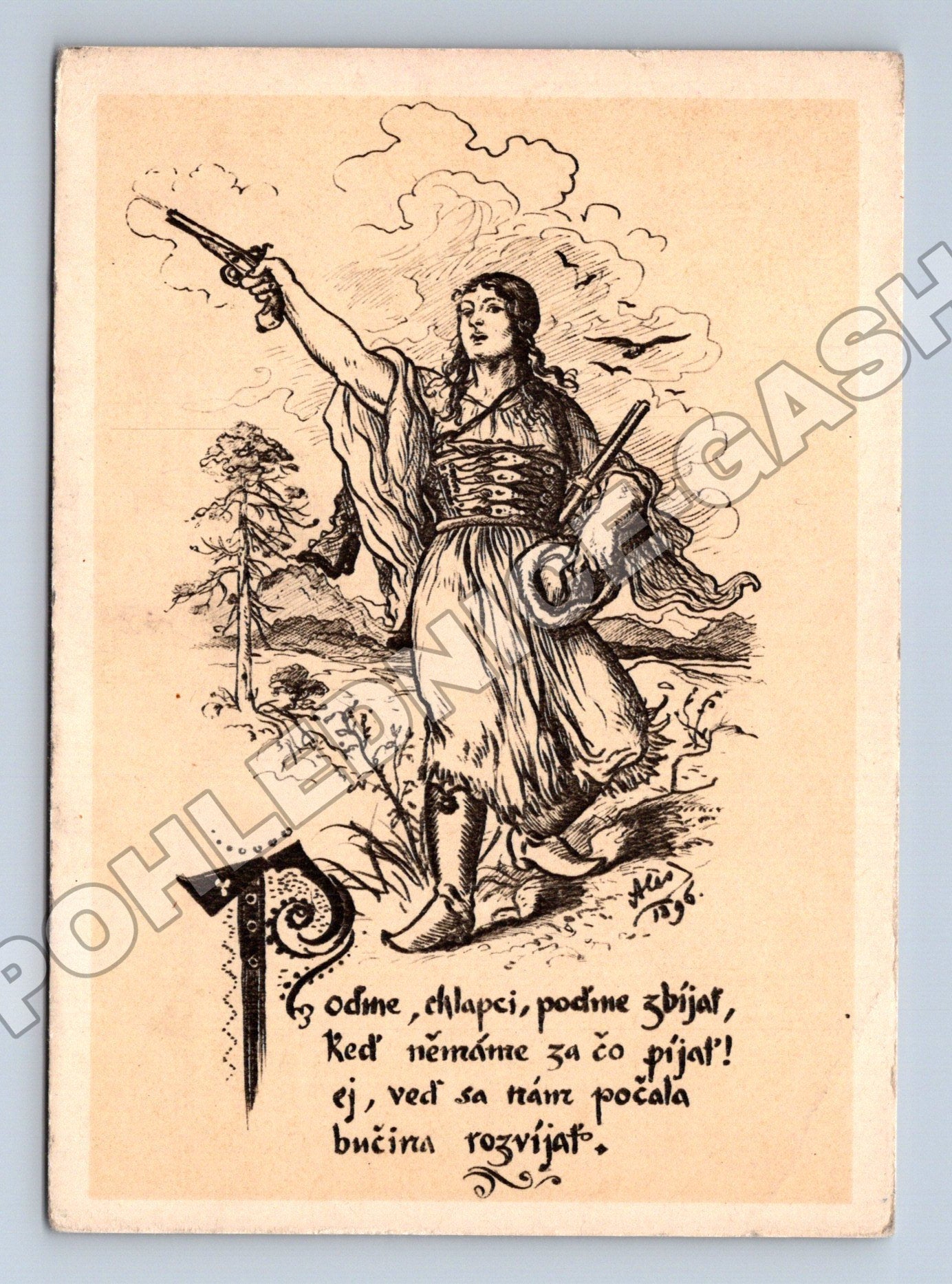 Pohlednice Mikoláš Aleš zbojník s puškou (M35389)