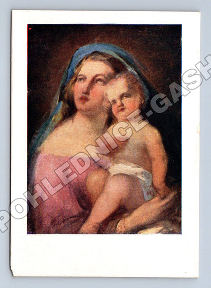 Pohlednice malířství Josef Navrátil Madona s dítětem (M35391)