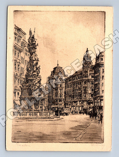 Pohlednice Rakousko Vídeň umělecký městský pohled (M35396)