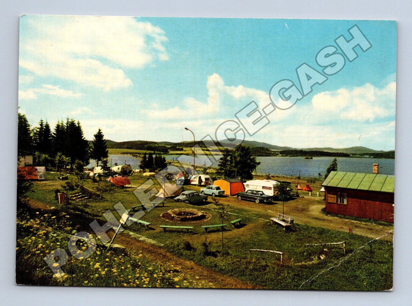 Pohlednice Černá v Pošumaví autokemping 1969 (M35406)
