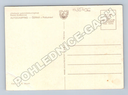 Pohlednice Černá v Pošumaví autokemping 1969 (M35406)
