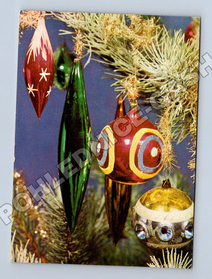 Pohlednice vánoční ozdoby 1971 (M35412)