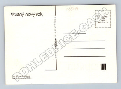 Pohlednice Novoroční dekorace šťastný nový rok (M35417)