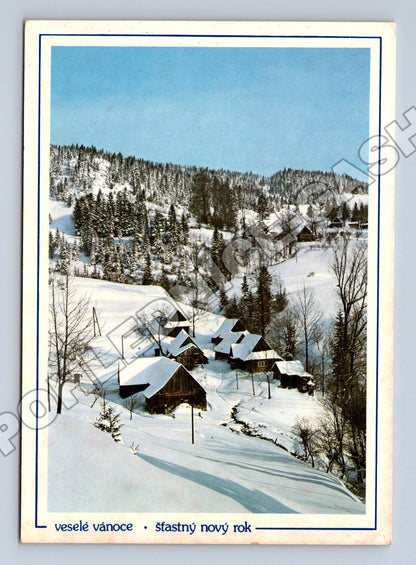 Pohlednice Slovensko zimní krajina Vánoce Nový rok (M35436)