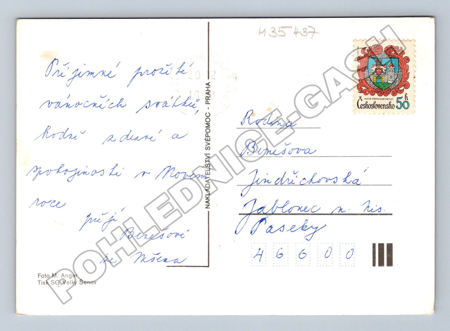 Pohlednice zasněžená zimní horská krajina (M35437)