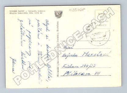 Pohlednice Slovensko Vysoké Tatry Lomnický štít kolem 1960 (M35468)