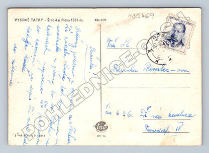 Pohlednice Slovensko Vysoké Tatry Štrbské Pleso hotel 1954 (M35469)