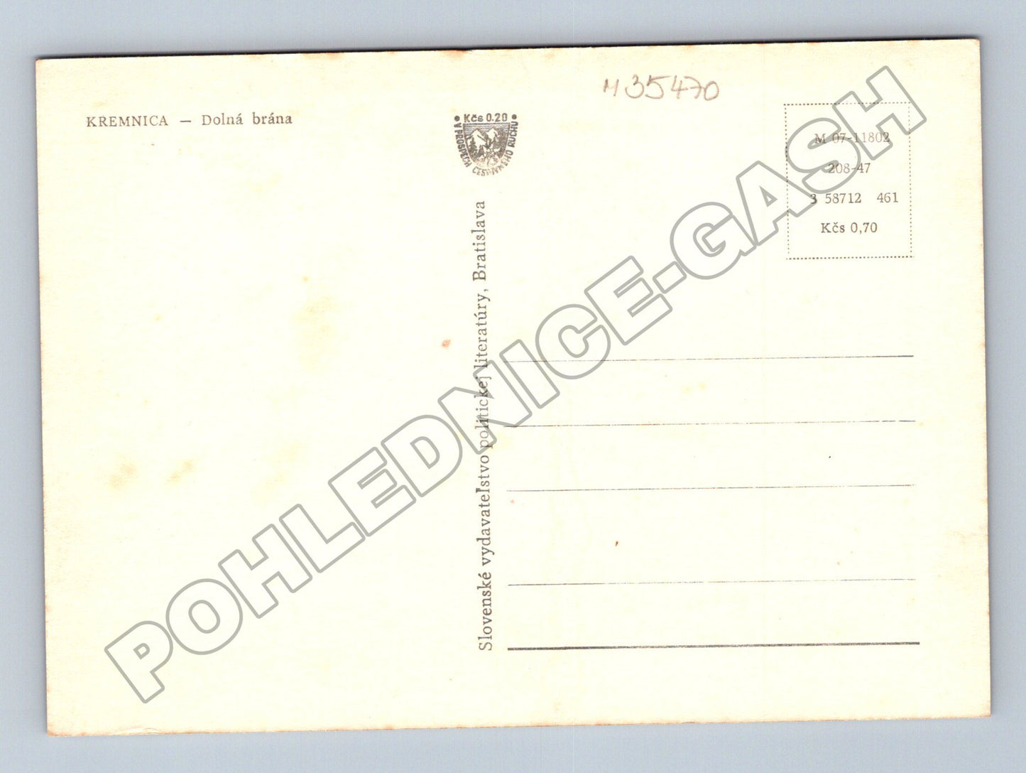 Pohlednice Slovensko Kremnica Dolná brána (M35470)