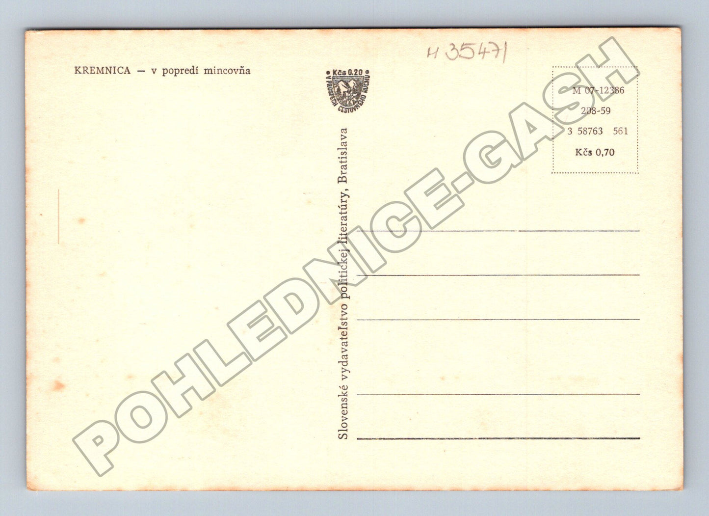 Pohlednice Slovensko Kremnica mincovna 1959 (M35471)