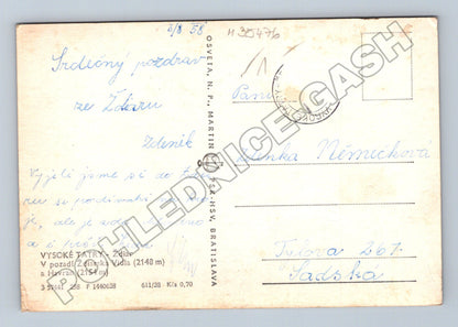 Pohlednice Slovensko Vysoké Tatry Ždiar 1958 (M35476)