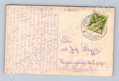 Pohlednice romantický portrét páru razítko (M3548)