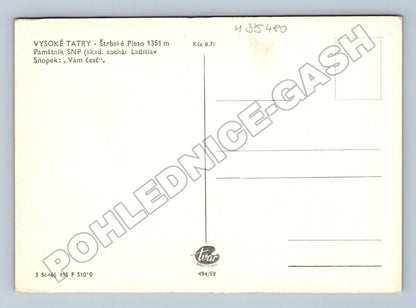 Pohlednice Slovensko Štrbské Pleso Památník SNP 1959 (M35480)