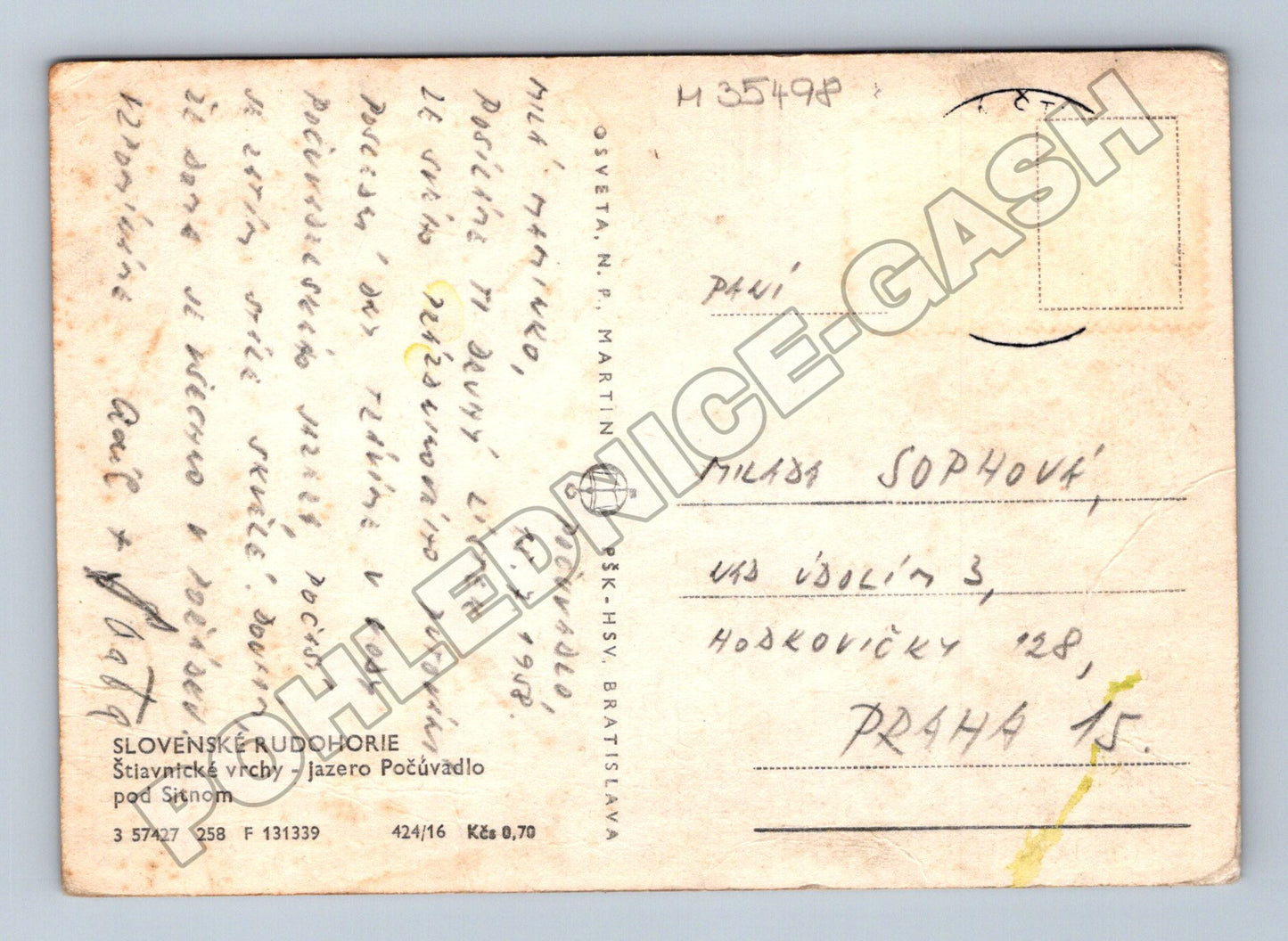 Pohlednice Slovensko Počúvadlo jazero 1948 (M35498)