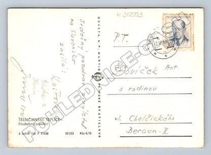 Pohlednice Slovensko Trenčianske Teplice hudební pavilon 1957 (M35503)