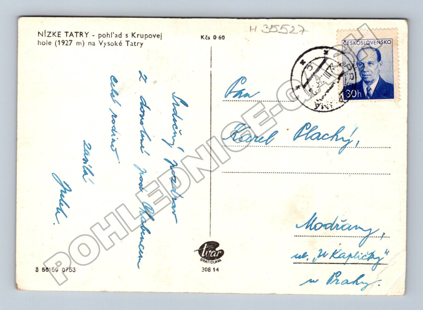 Pohlednice Slovensko Nízké Tatry Krupová hoľa 196X (M35527)