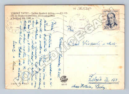 Pohlednice Slovensko Vysoké Tatry Velká Studená dolina 1975 (M35528)