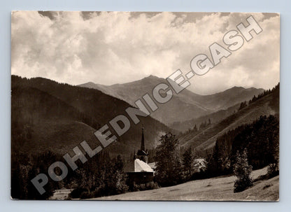 Pohlednice Slovensko Vysoké Tatry Javorina kostel 1955 (M35536)