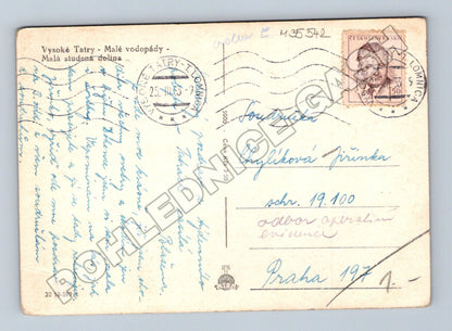 Pohlednice Slovensko Vysoké Tatry vodopády 1955 (M35542)