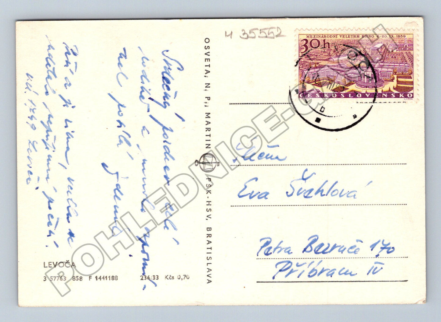 Pohlednice Slovensko Levoča město panorama 1950 (M35552)