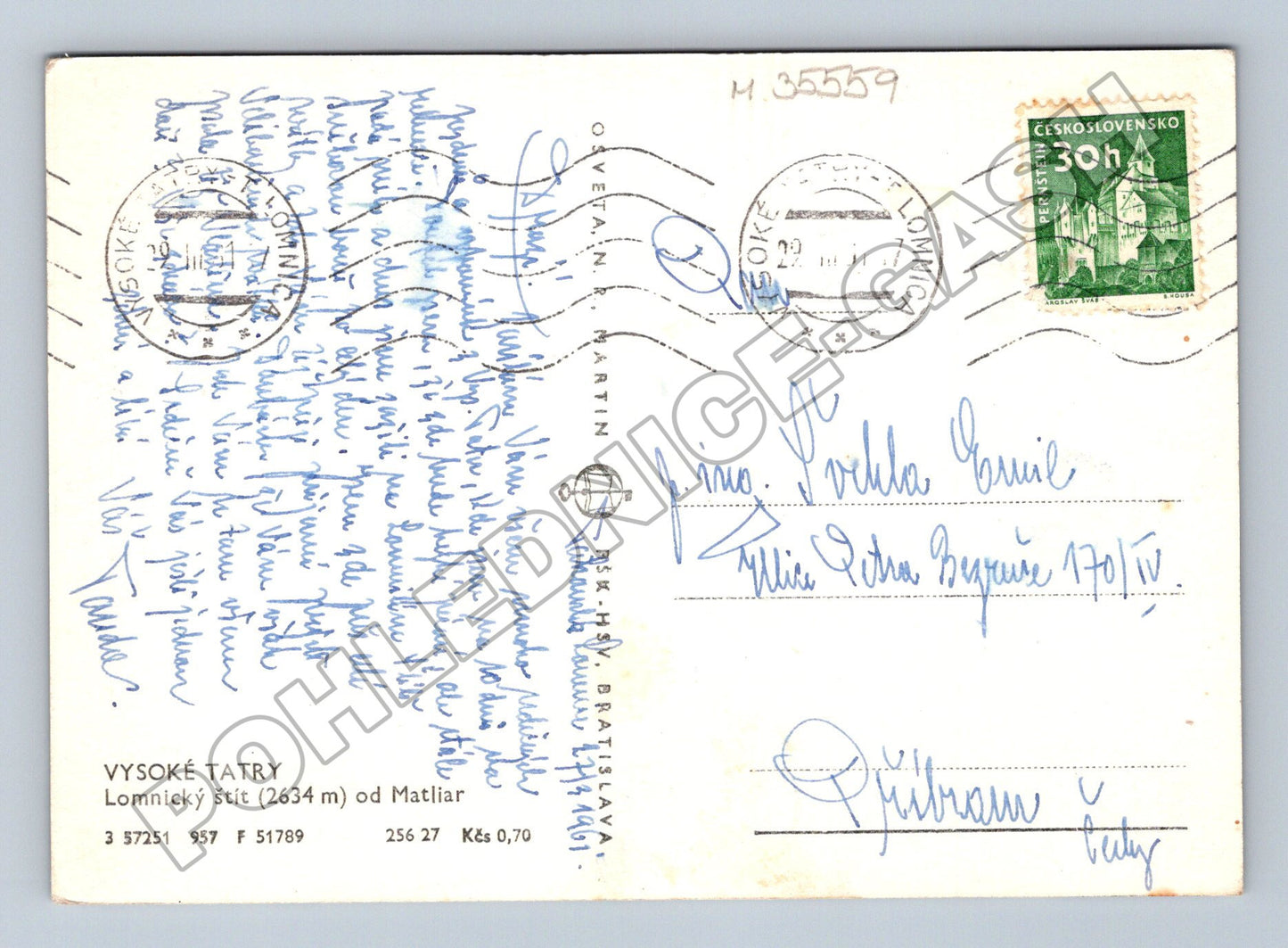 Pohlednice Slovensko Vysoké Tatry zima 1959 (M35559)