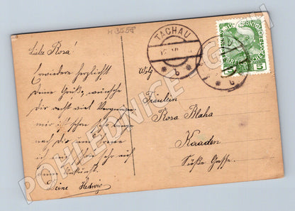 Pohlednice portrét ženy kolor Tachov 1911 (M3558)